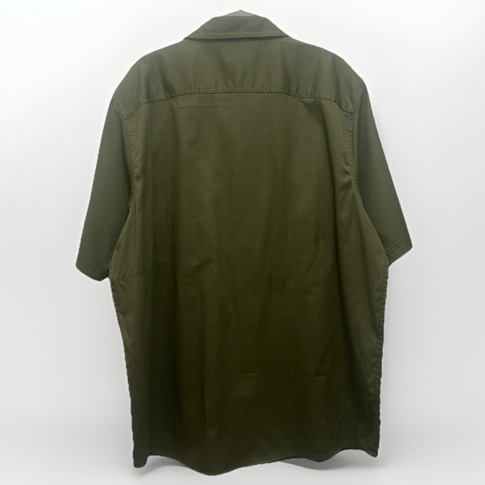 Wrangler‎ Button Down Shirt Mens L Olive Green Short Sleeve Casual - Picture 6 of 10